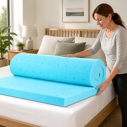 Memory Foam Mattress Topper Ventilated Cool Gel 8cm King Bed Comfort Support