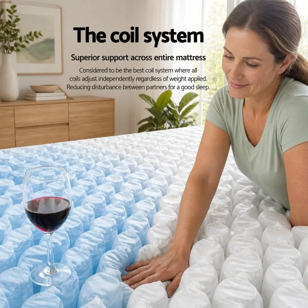 King Size Mattress Medium Firm 30cm Pocket Spring Sleep Support White