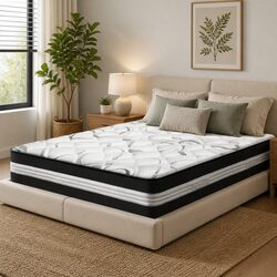 Queen Mattress 30cm Medium Firm Pocket Spring Bed Sleep Support Breathable