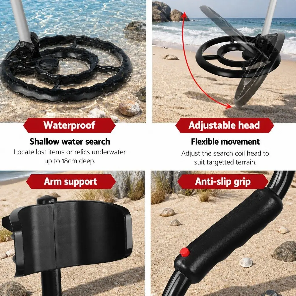 Metal Detector Pinpointer Waterproof 180MM Sensitivity Adjustable Length Black