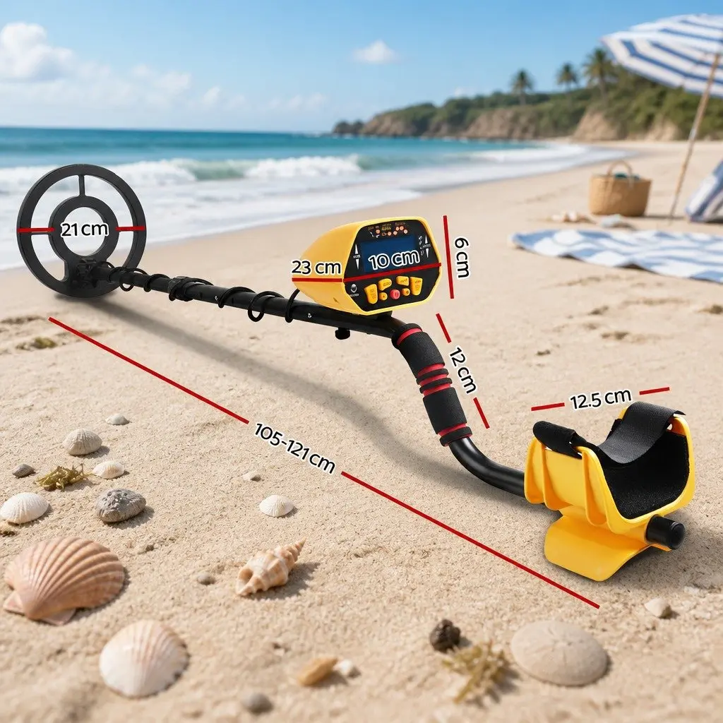 Metal Detector Waterproof 180MM Yellow LCD Screen Treasure Hunter