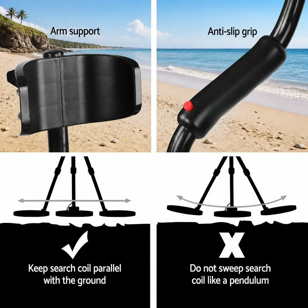 Metal Detector Waterproof Search Coil 180MM Adjustable Length Black