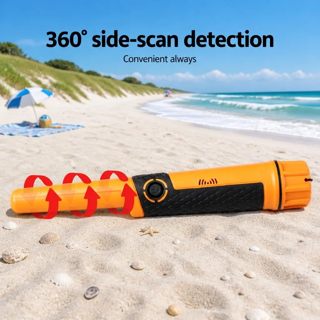 Metal Detector Waterproof Pinpointer 40MM Handheld Sensitive Black and Orange