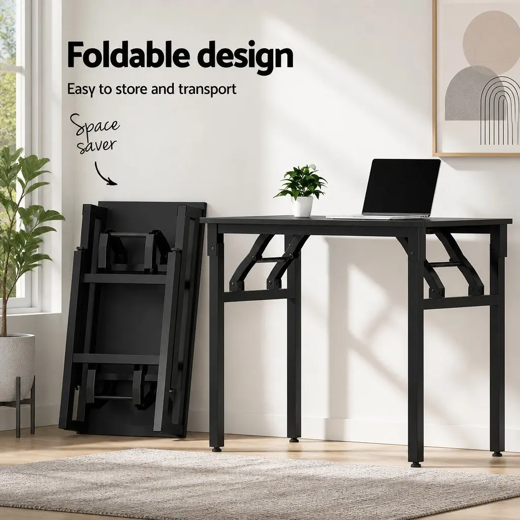 Computer Desk Office Chair Combo Foldable Study Table Mesh Seating Black Set