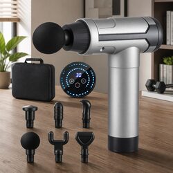 Massage Gun 30 Speed 6 Head Vibration Muscle Massager Rechargeable Therapy