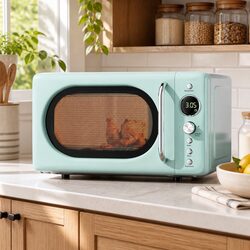 Microwave Oven 20L Digital Control 700W Green LED Display Kitchen Appliance