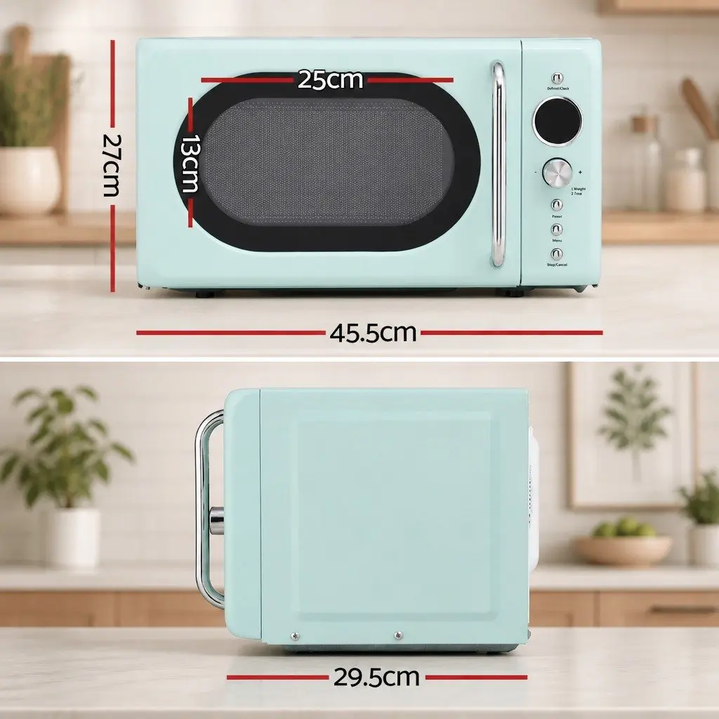 Microwave Oven Digital Control 20L 700W Green LED Display Kitchen Appliance