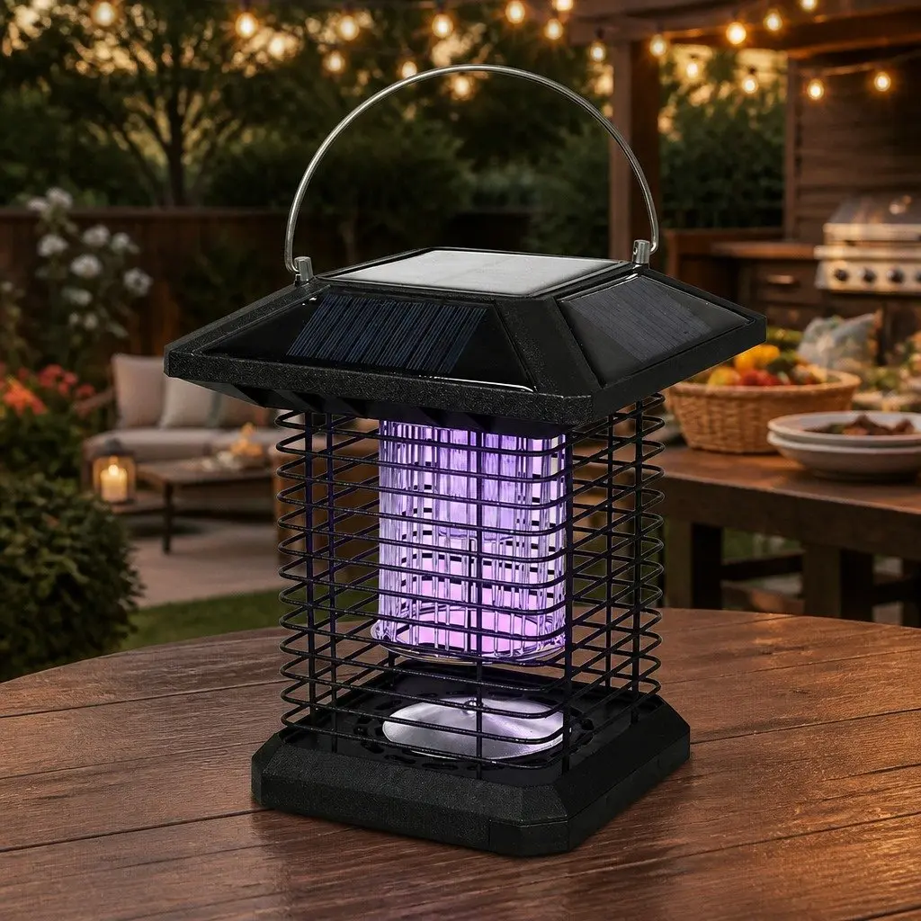 Electric Mosquito Killer Lamp Solar USB Rechargeable Indoor Outdoor Bug Zapper