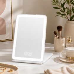 Portable Makeup Mirror with Lights 10x Magnifier Rechargeable Travel Vanity