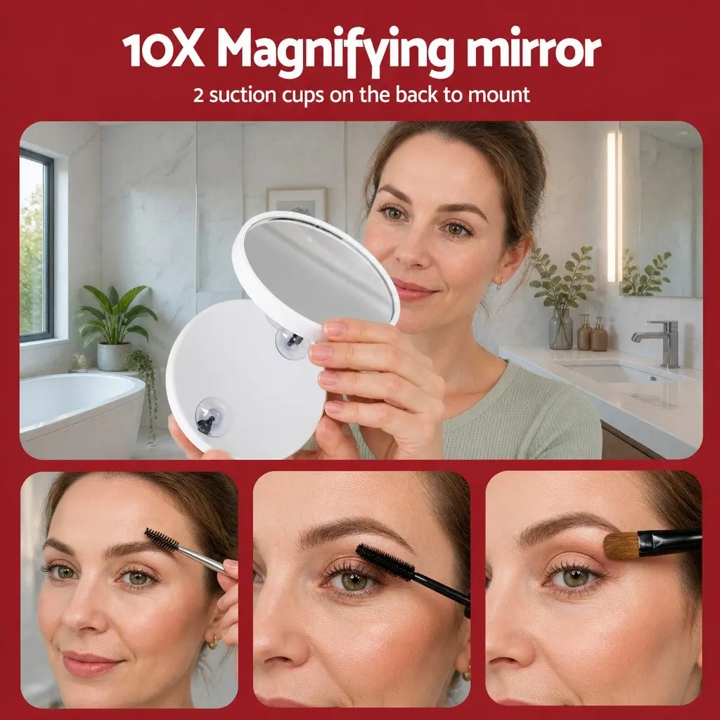 Makeup Mirror LED Light Touch Control 60x50cm White Tabletop