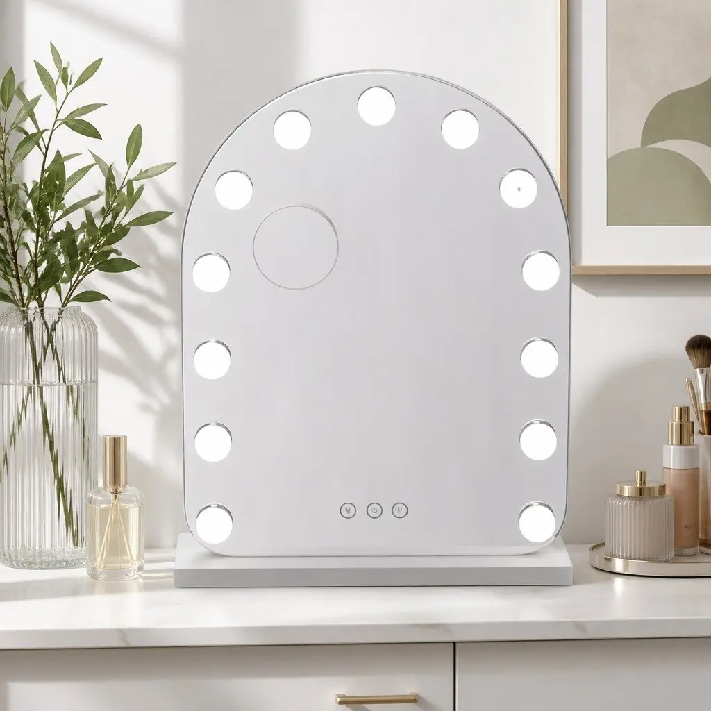 Makeup Mirror LED Light 40x50cm 5x Magnification White Arch