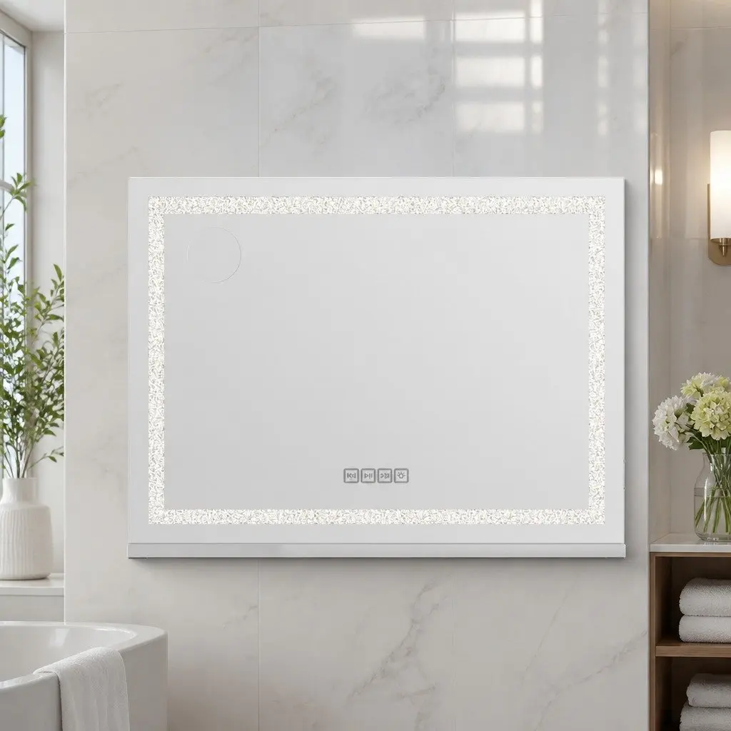 Lighted Makeup Mirror 58x46cm Hollywood Vanity with Bluetooth Speaker USB