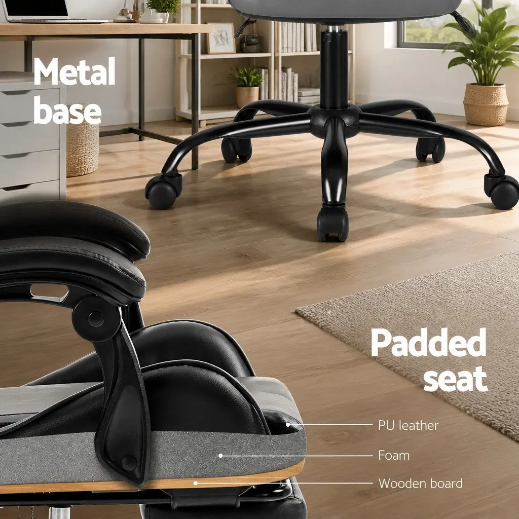 Massage Gaming Office Chair with Footrest Ergonomic Design 360 Degree Rotating