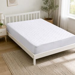 Queen Quilted Mattress Protector Waterproof Microfibre Fitted Skirt Breathable