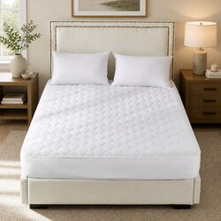 Queen Mattress Protector Topper Quilted Bamboo Fibre Waterproof Fitted Elastic