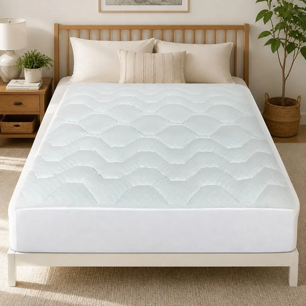 Queen Mattress Topper Memory Foam Egg-Crate 3cm Thick Bamboo Cover