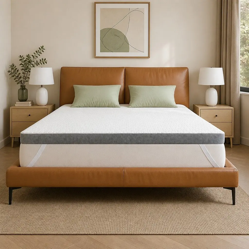 Queen Mattress Topper Memory Foam Dual Layer All Season Removable Machine
