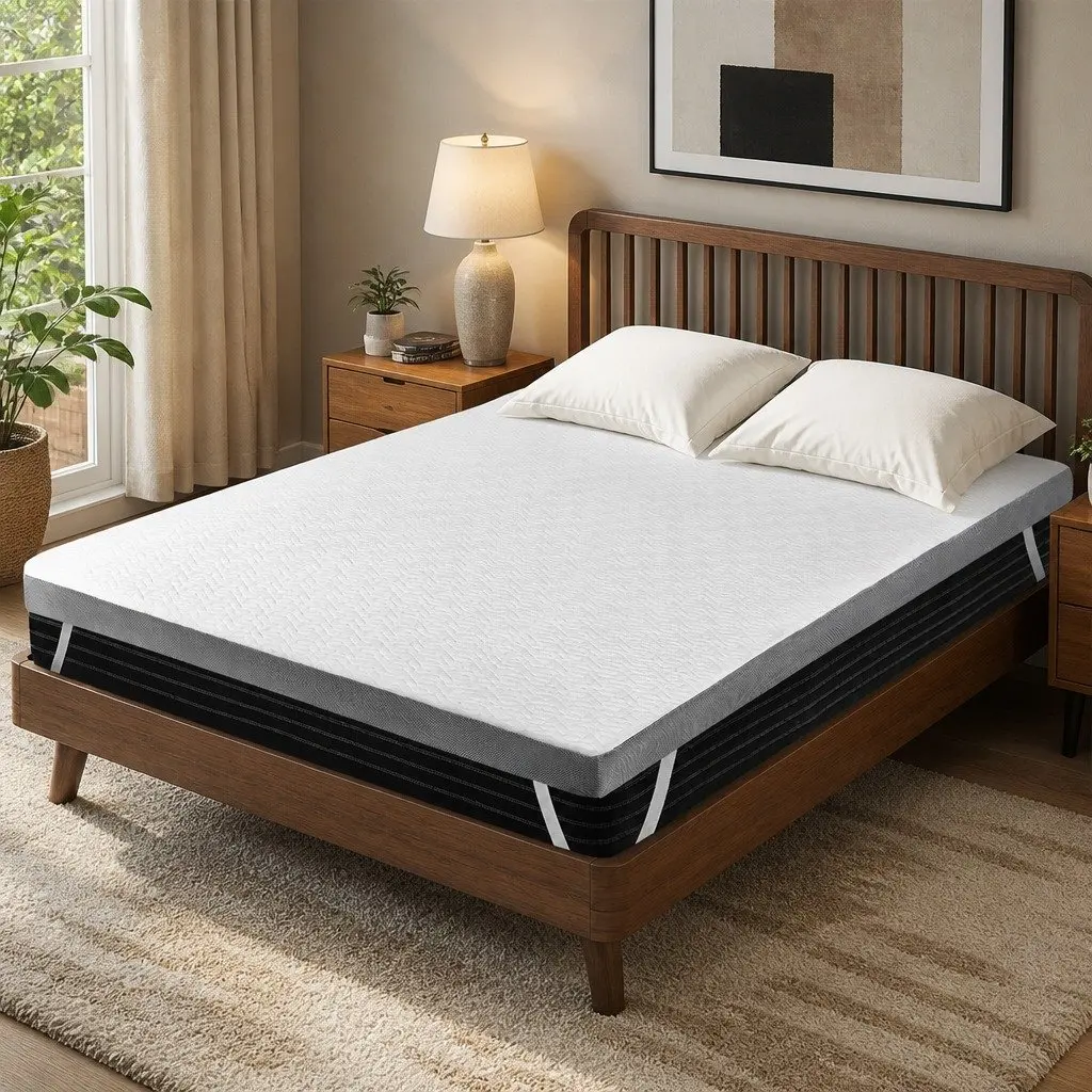Queen Mattress Topper Memory Foam Dual Layer All Season Removable Machine