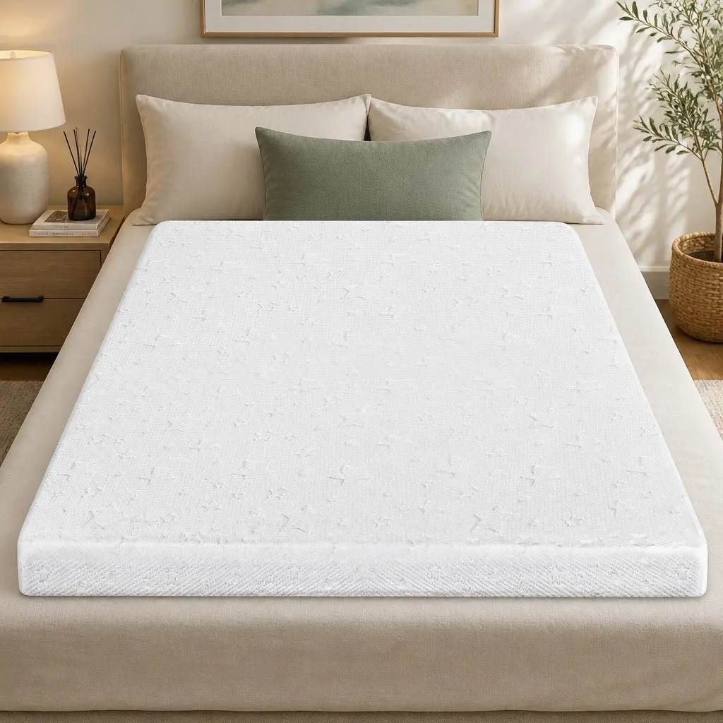 Memory Foam Mattress Topper Dual-Layer Cooling Gel Bamboo Charcoal Double Bed