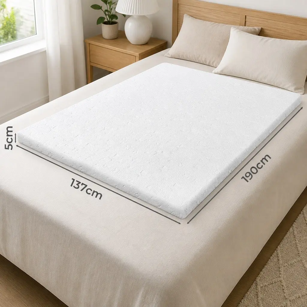 Memory Foam Mattress Topper Dual-Layer Cooling Gel Bamboo Charcoal Double Bed