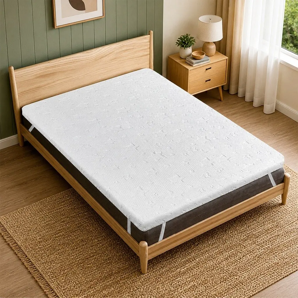 Memory Foam Mattress Topper Dual-Layer Cooling Gel Bamboo Charcoal Double Bed