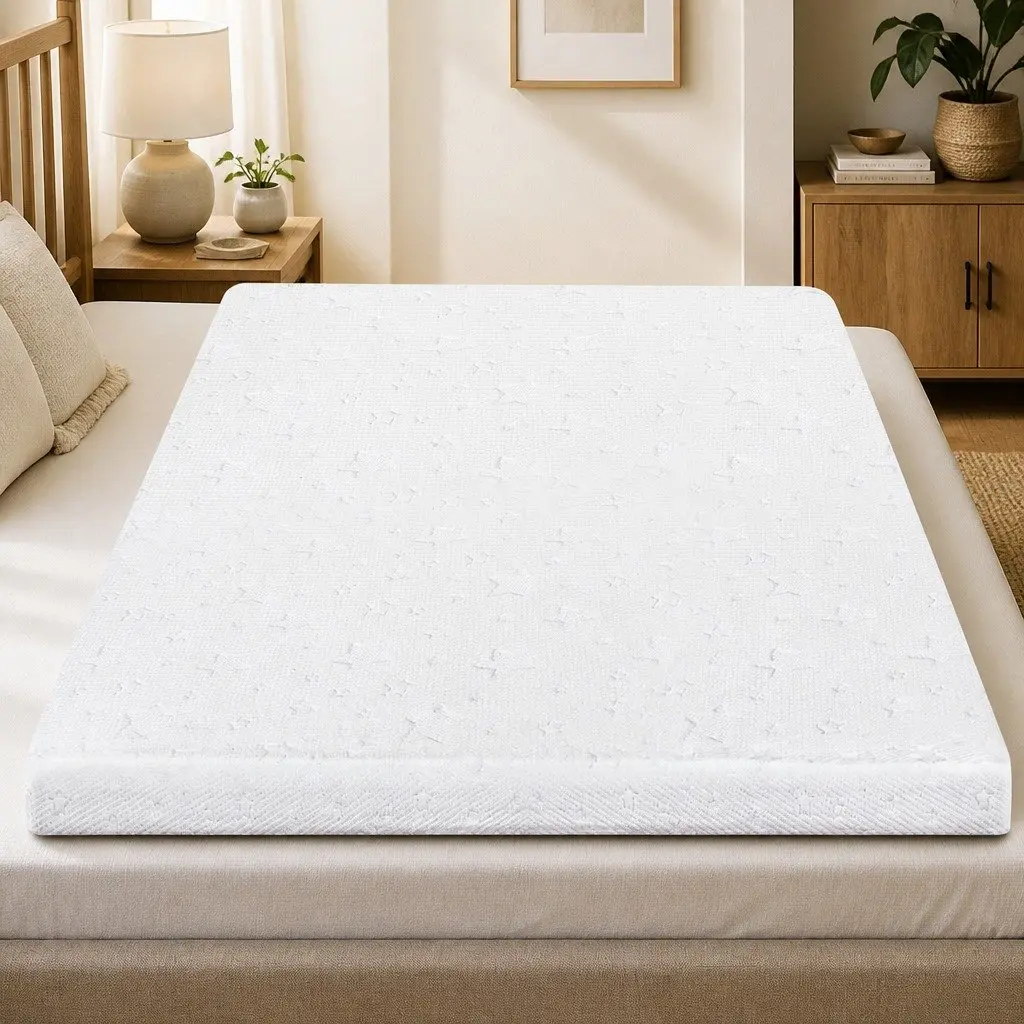 Memory Foam Mattress Topper King Single 5cm Dual-Sided Cooling Gel Pressure