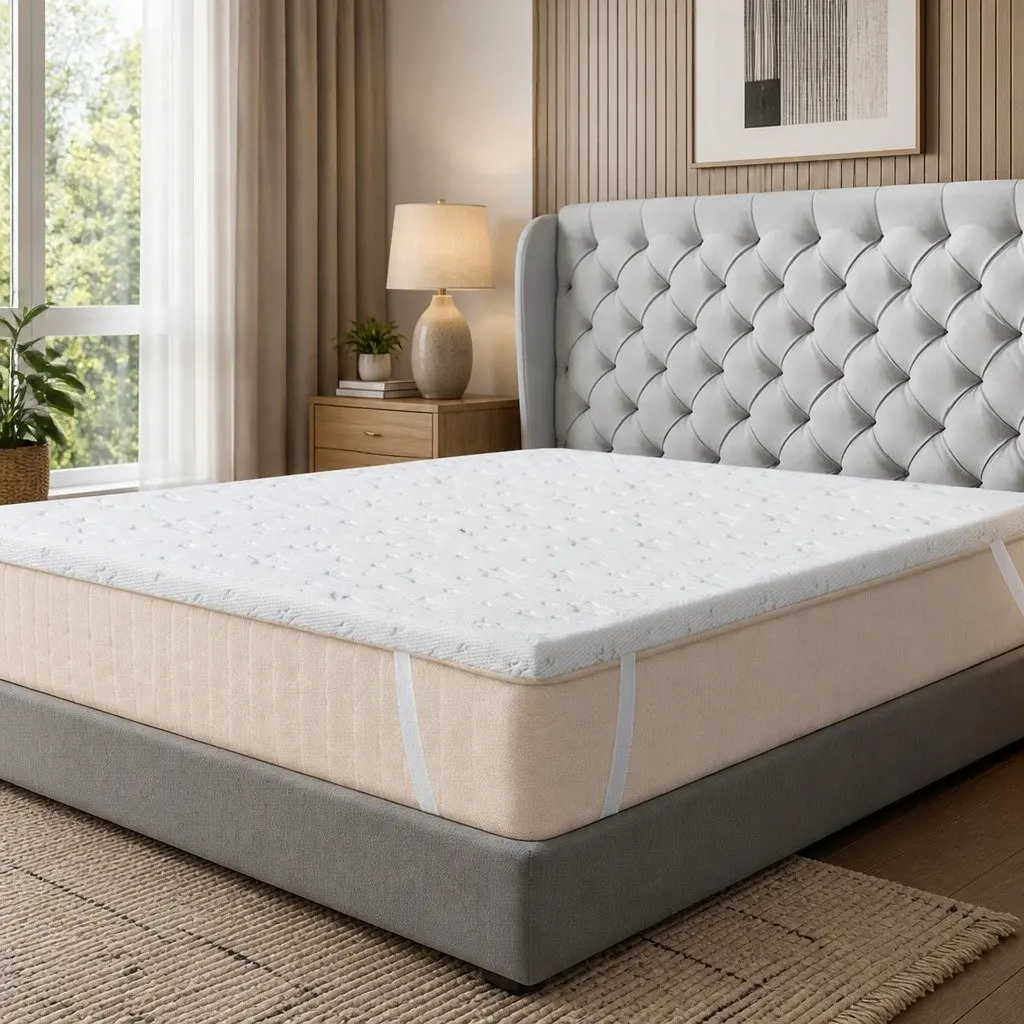Memory Foam Mattress Topper King Single 5cm Dual Layer Cooling Gel Bamboo