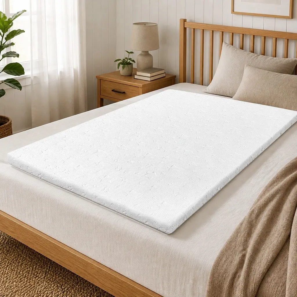 Memory Foam Mattress Topper Single Dual-Layer Cooling Gel Bamboo Charcoal