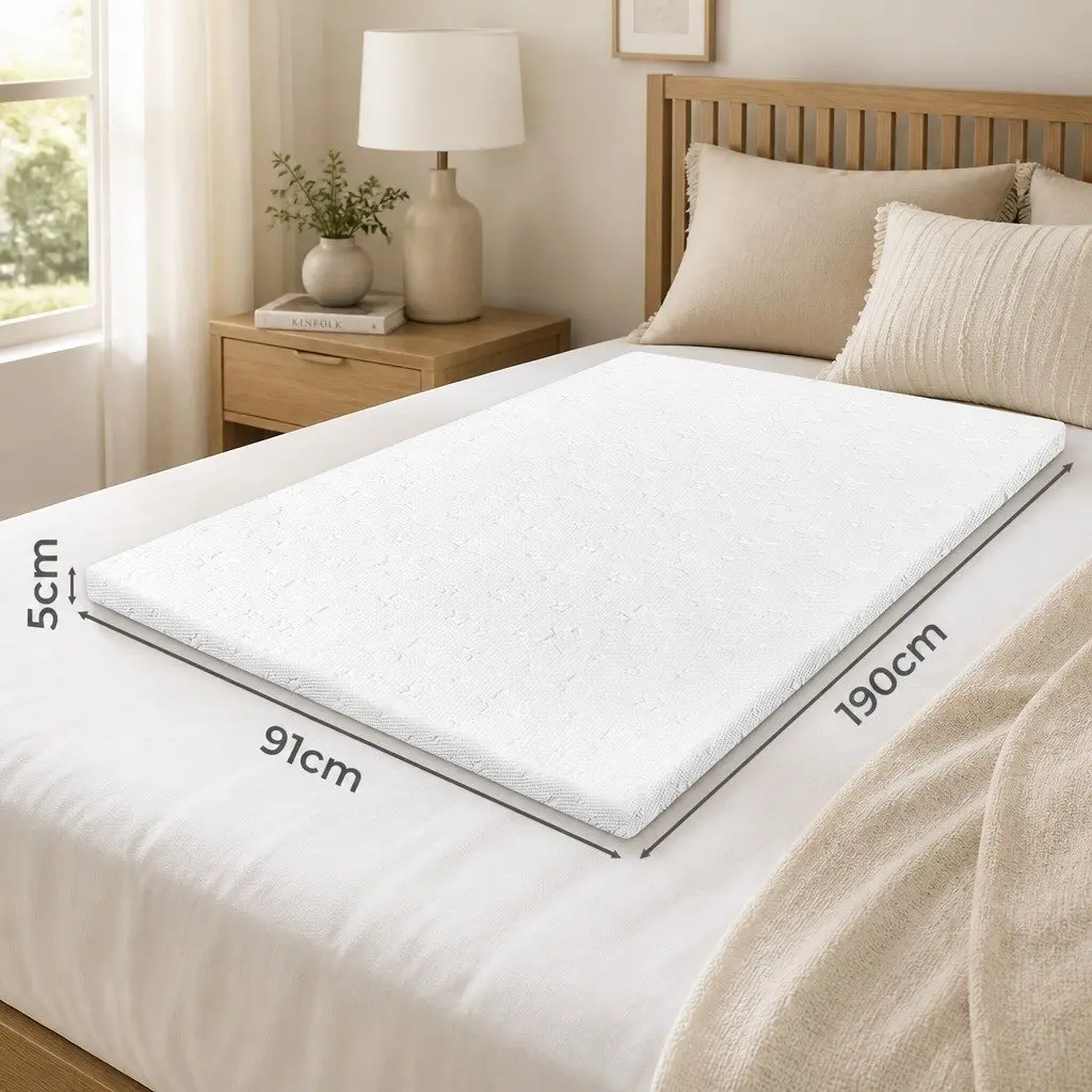 Memory Foam Mattress Topper Single Dual-Layer Cooling Gel Bamboo Charcoal