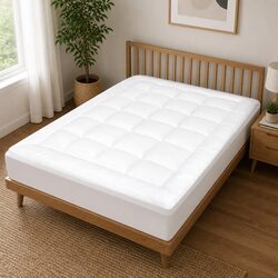 Single Mattress Topper Pillowtop 5cm Extra Thick Fitted Skirt Protector Cover
