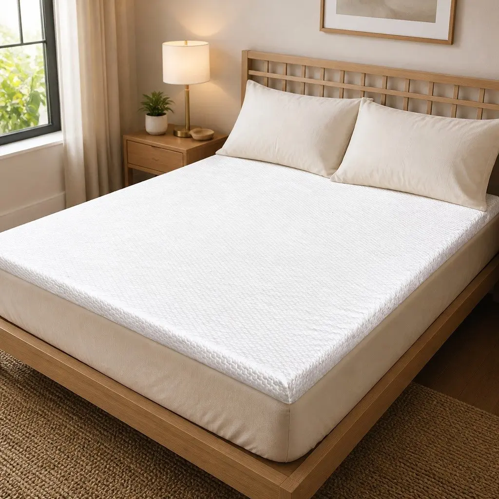 Gel Memory Foam Mattress Topper 8CM Ergonomic Support White