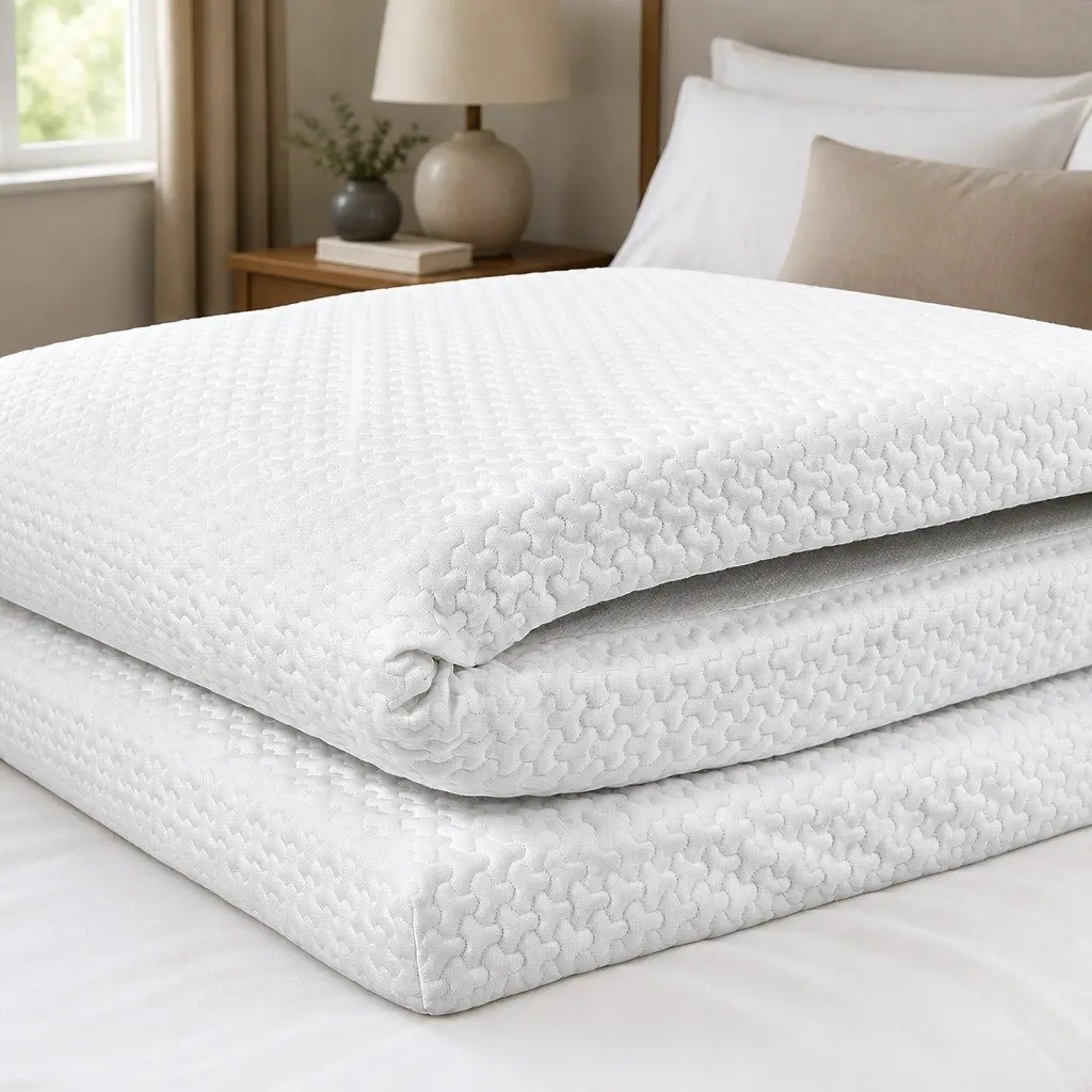 Gel Memory Foam Mattress Topper 8CM Ergonomic Support White