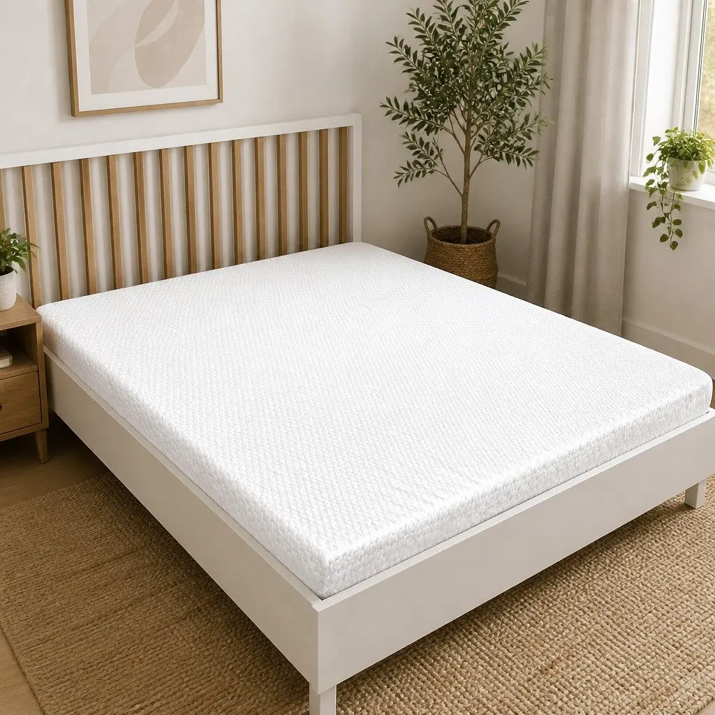 Gel Memory Foam Mattress Topper 8CM Ergonomic Support White