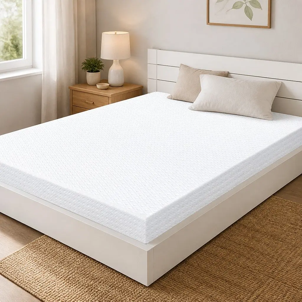 Memory Foam Mattress Topper Dual-Layer 10cm Gel Cooling White