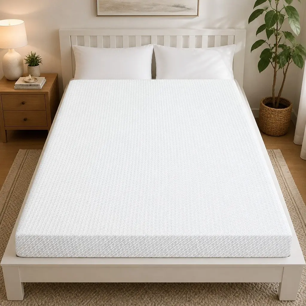 Memory Foam Mattress Topper Dual-Layer 10cm Gel Cooling White