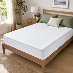 Queen Mattress Protector Bamboo Fabric Water-Resistant Dust Mite Bacteria Guard