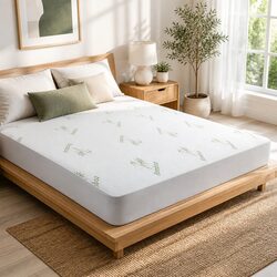 Mattress Protector Single Bamboo Fabric Water-Resistant Machine Washable Fits