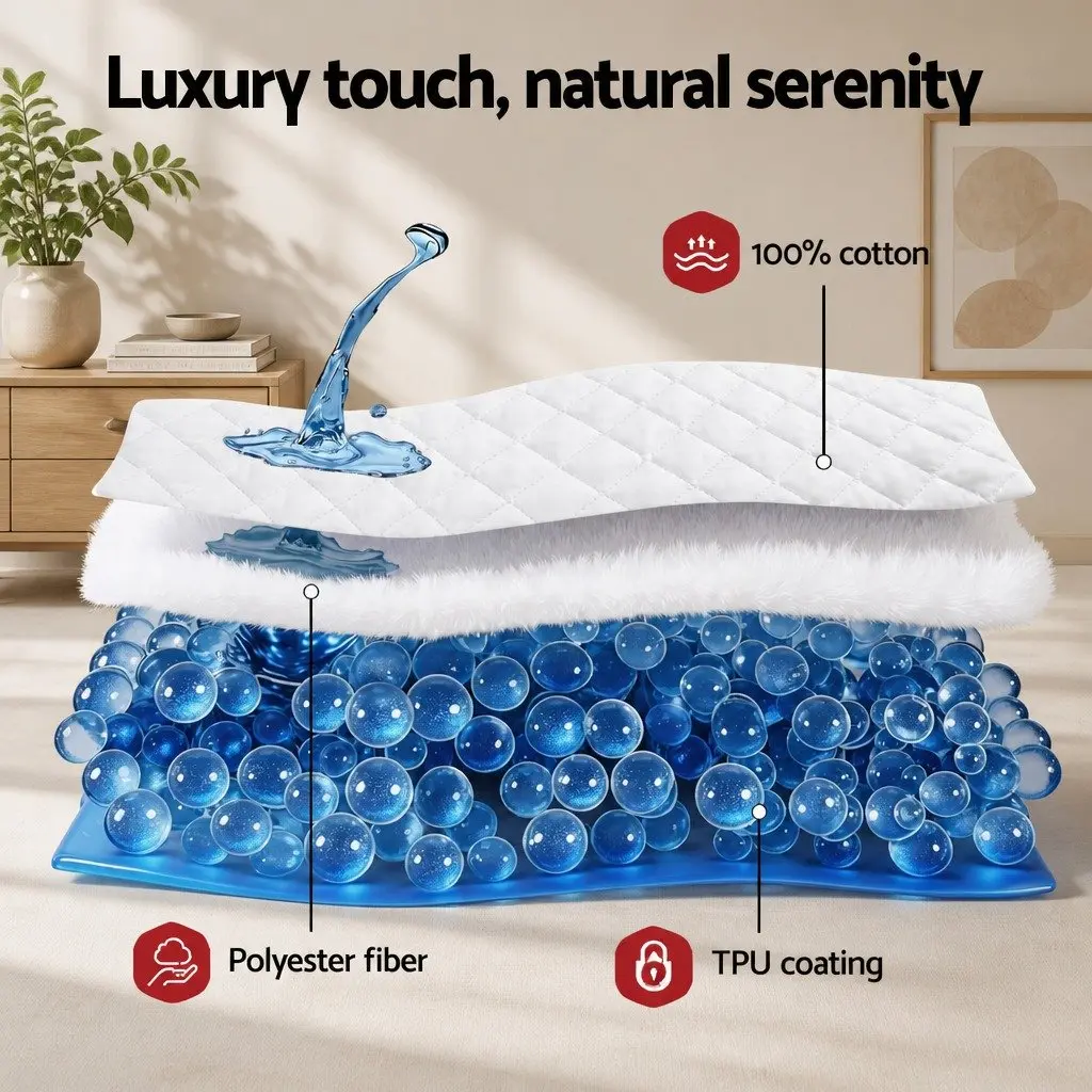 Mattress Protector Waterproof Quilted King Cotton Cover 40cm Deep Skirt