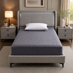 Single Mattress Protector Water-Resistant Deep Pocket 35cm Fitted Elastic Skirt