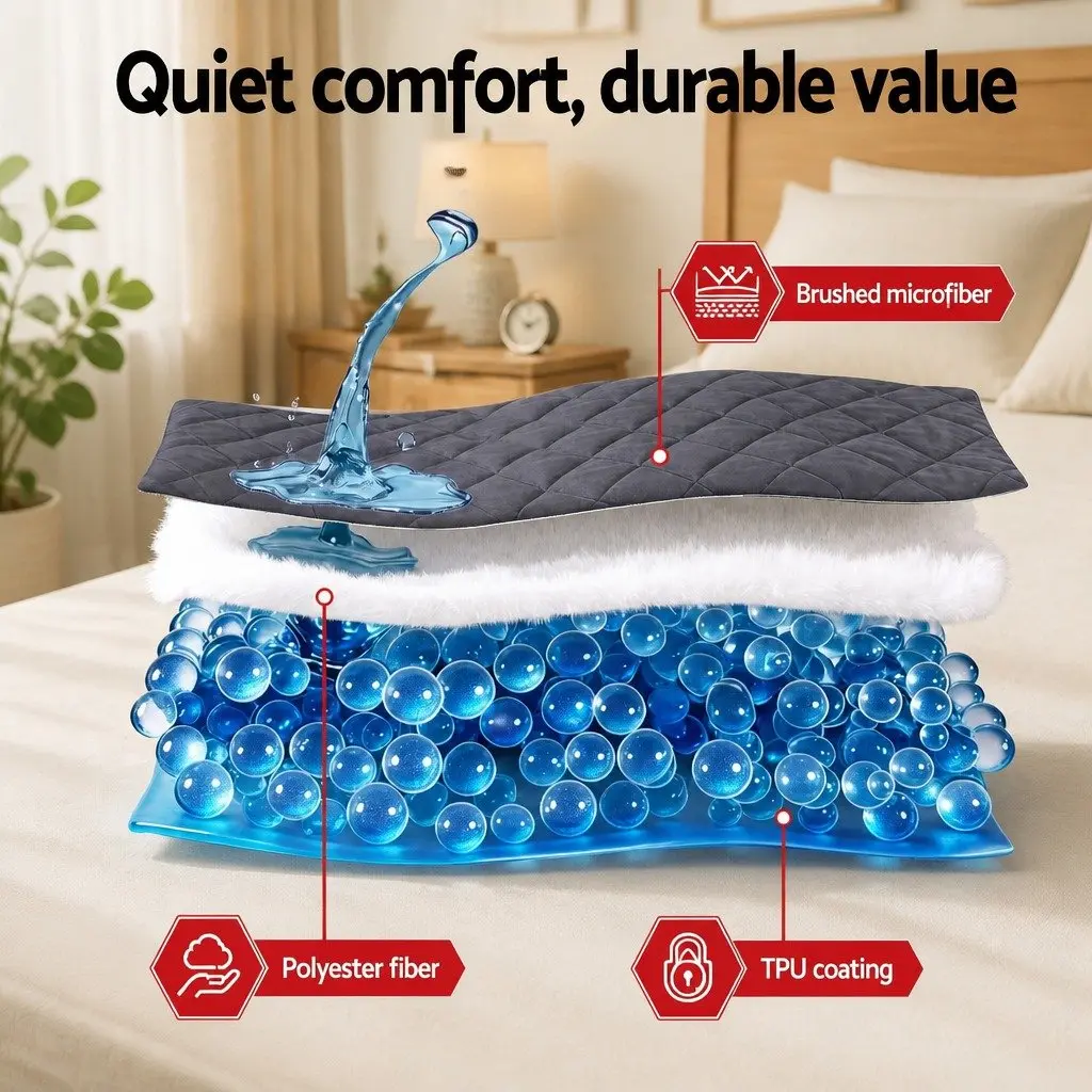 Single Mattress Protector Water-Resistant Deep Pocket 35cm Fitted Elastic Skirt