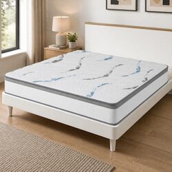 Double Pocket Spring Mattress 25cm Thick Medium Firm Bed Support Independent