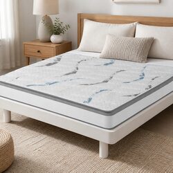 King Single Spring Mattress 25cm Pocket Coil Bed Comfort Sleep Support