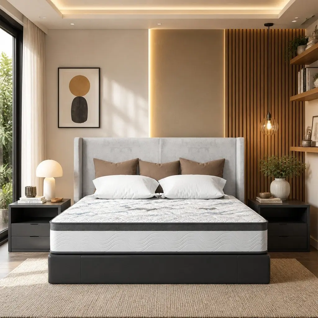 King Single Mattress Pocket Coil 25cm Medium Firm White Comfort Sleep Support