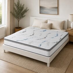 Queen Spring Mattress 25cm Pocket Coil Bed Hypoallergenic Comfort Support