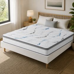 Queen Spring Mattress 25cm Pocket Coil Bed Hypoallergenic Comfort Support