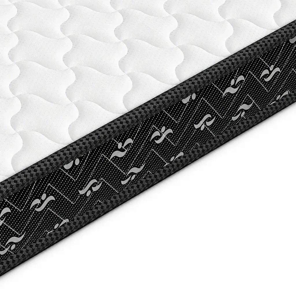 Queen Size Spring Mattress Bonnell Core 16cm Thick Hypoallergenic White and Black