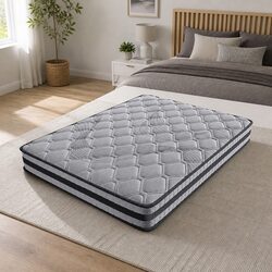 King Single Spring Mattress Pocket Coil Bed Medium Firm 5-Zone Sleep Support