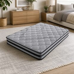 Single Pocket Spring Mattress 5-Zone Medium Firm Support Bed Sleep Comfort