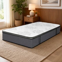 Double Spring Mattress Pocket Egg Crate Foam Medium Firmness 5-Zone Support Bed