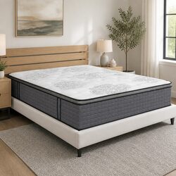 King Size Spring Mattress 5-Zone Pocket Coil Medium Firm Egg-Crate Foam Bed